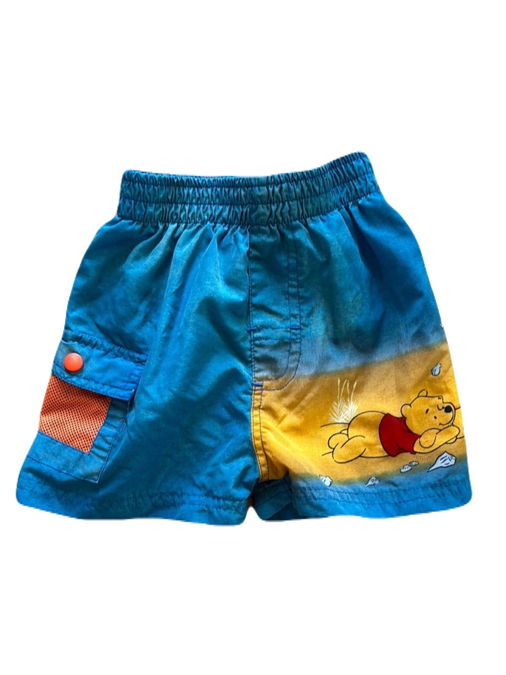 Vintage Y2K Winnie the Pooh Swim Trunks Boys Swim Shorts Cargo Pockets 🌞🐝